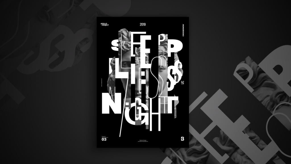 Presentation design of the Poster Number 3 Sleepless Night