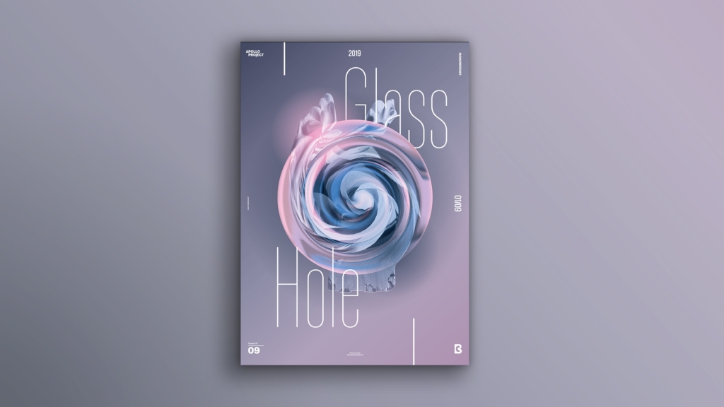 Visual presentation of the Poster Design 9 Glass Hole