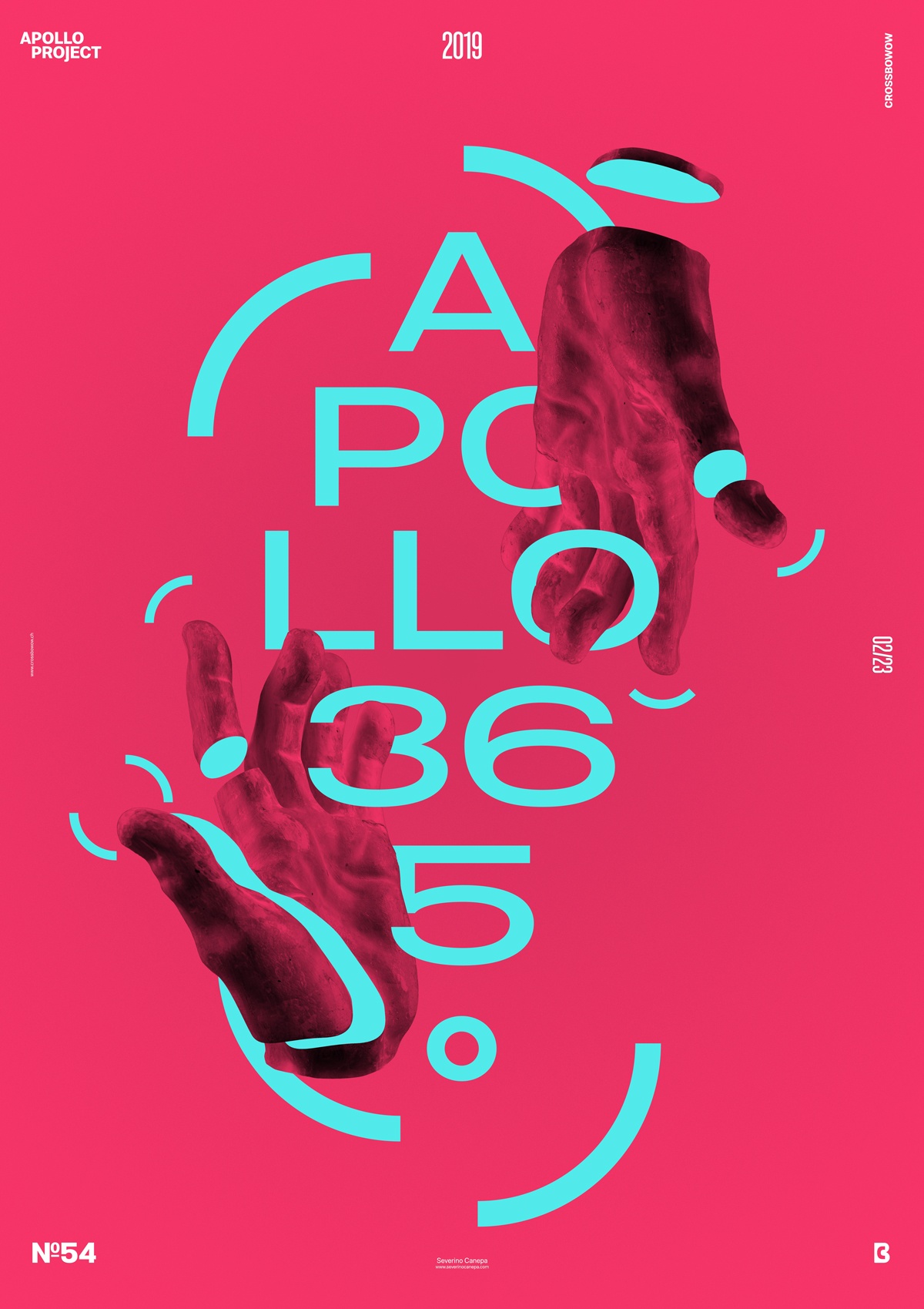 Poster design punk-red and blue color with Apollo's Hand