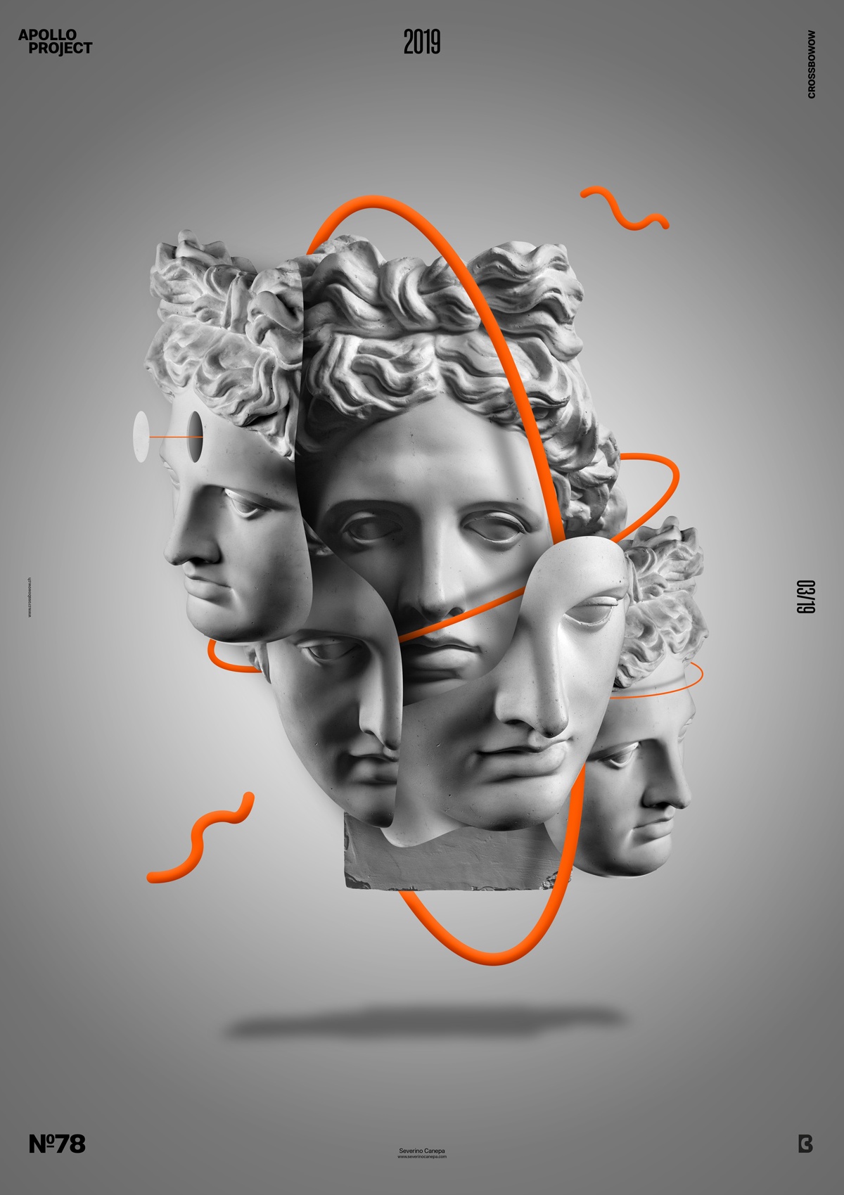 Visual of the creative poster design #78 Drop The Mask made of some parts of Apollo's head