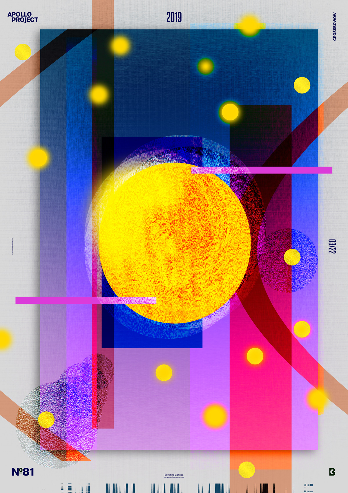 Visual of the poster design #81 titled Suns and its geometric shapes