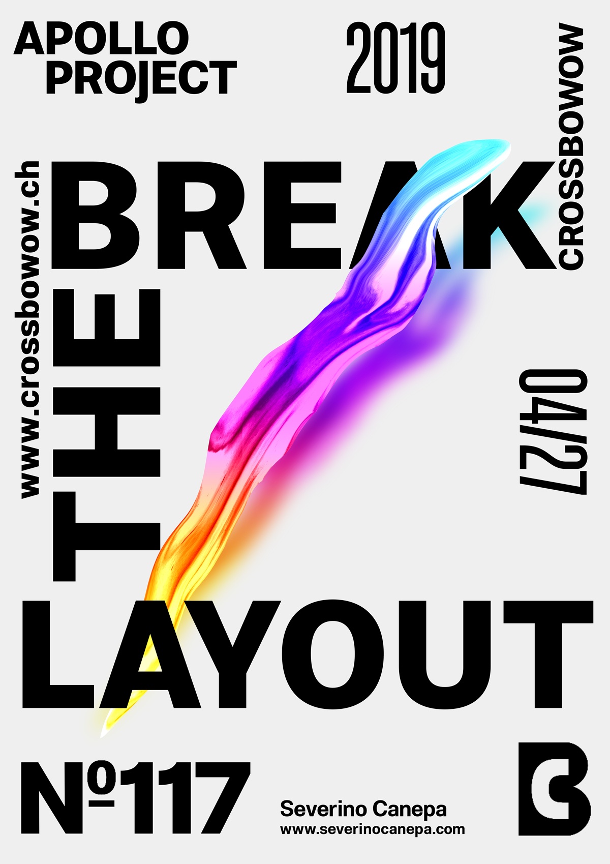 Visual of the bold typographic poster design #117 Break The Layout