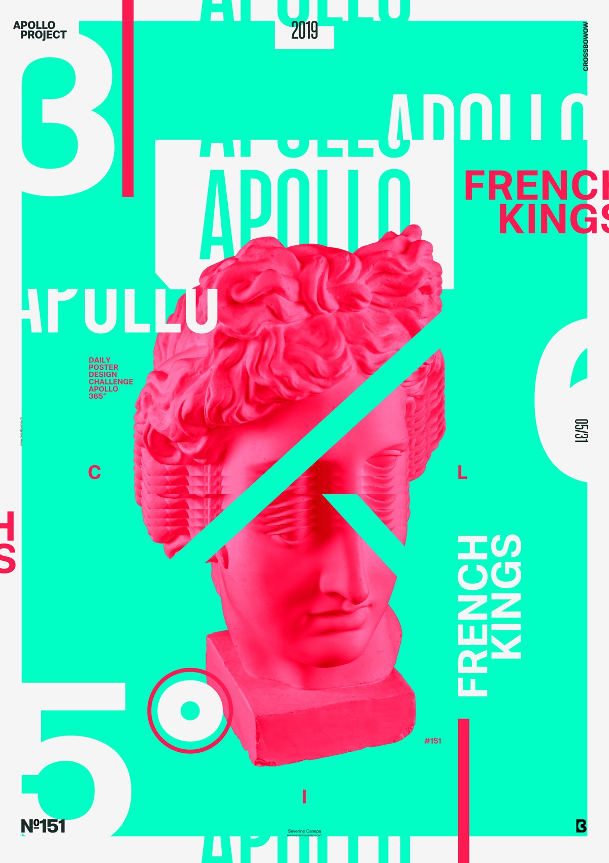 Fun and playful design number 151 French Kings made with bright colors