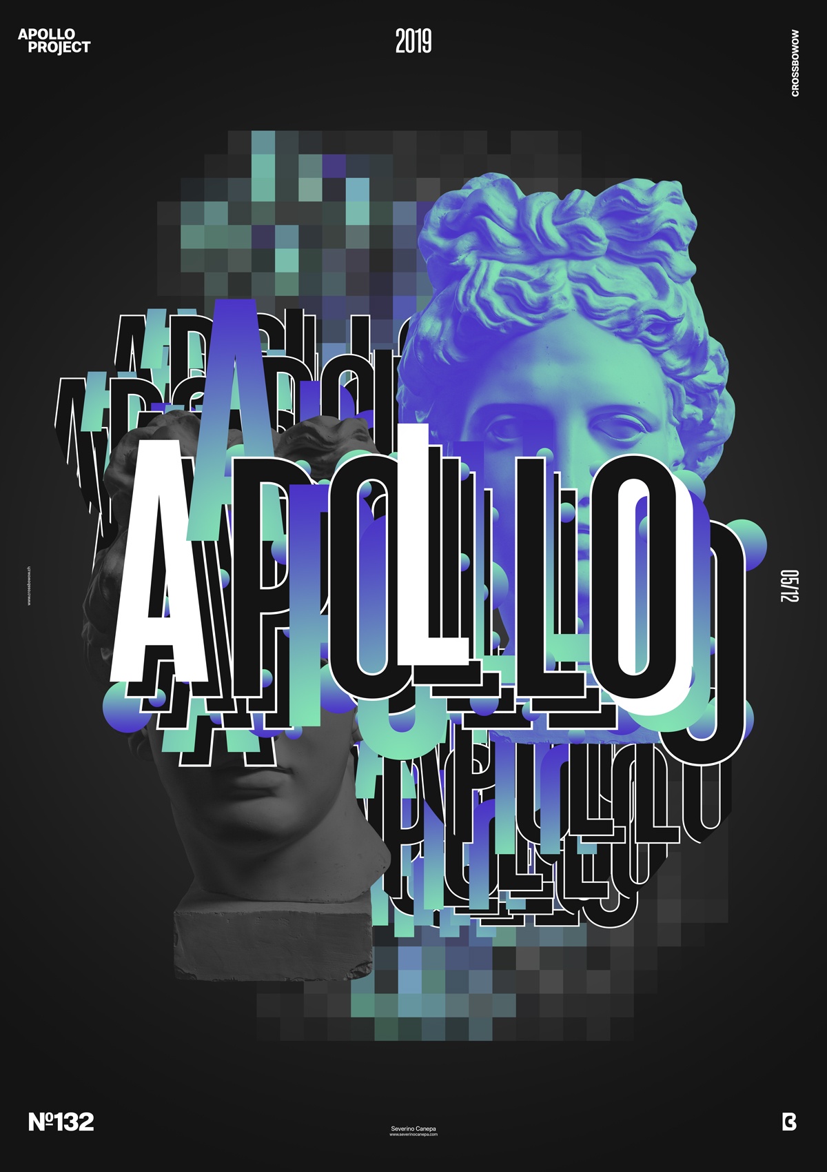 Typographic poster design made with Apollo's Statue