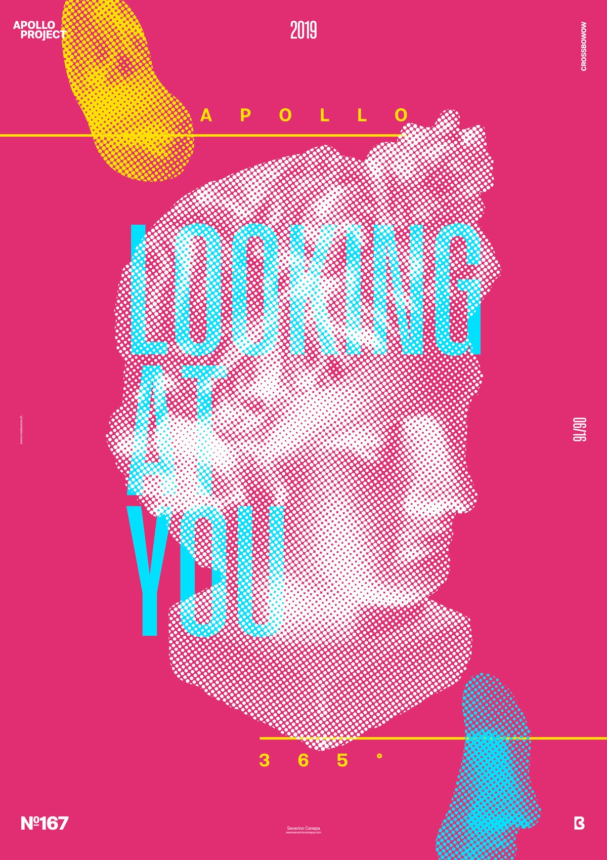 Visual creation of the CMYK and minimalist poster design #167 titled Looking at you