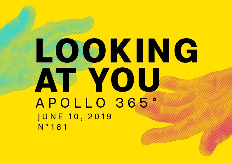 Looking at you poster design number 161 with Halftone hands of Apollo