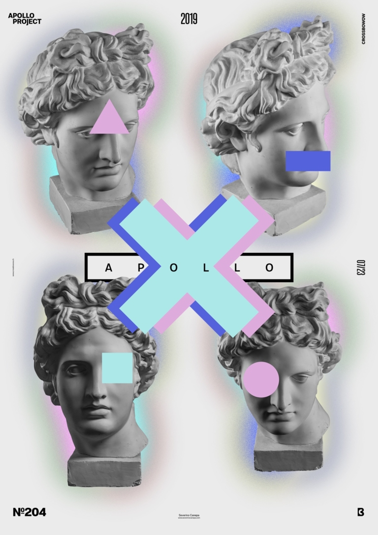 Visual of the Digital Art named Only One with four picture of Apollo's Statue