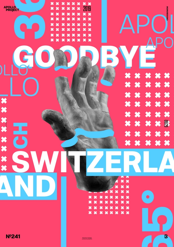 Visual design of the poster number 241 titled Goodbye Switzerland