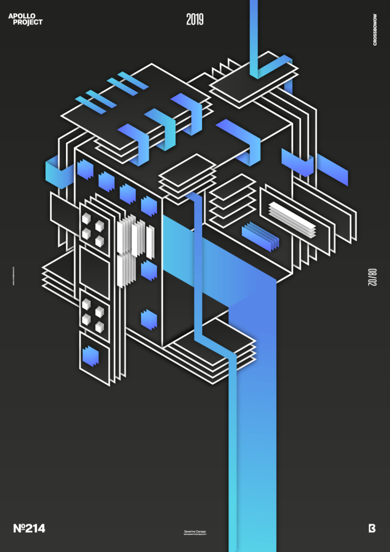 Isometric and creative poster only made with vectors