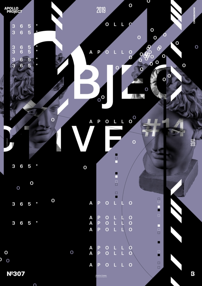 Visual of the poster design Objective 14 with its futuristic style