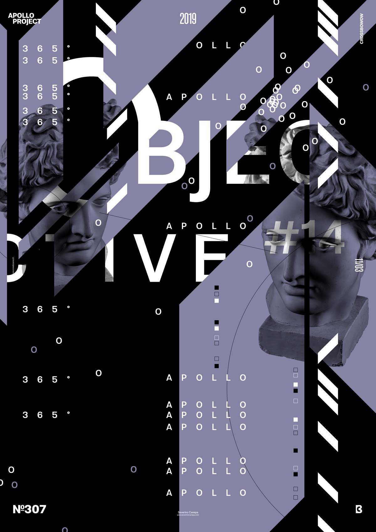 Visual of the poster design Objective 14 with its futuristic style