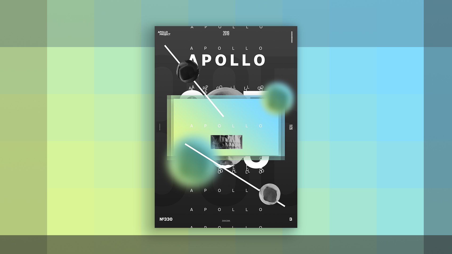 Presentation image of the poster design 330 with Apollo's Skull