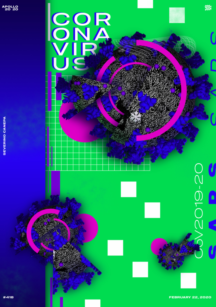 Visual creation made with a 3D cell of the coronavirus