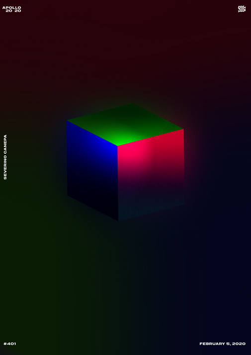 Enigmatic digital art realized with a red, green, and blue cube