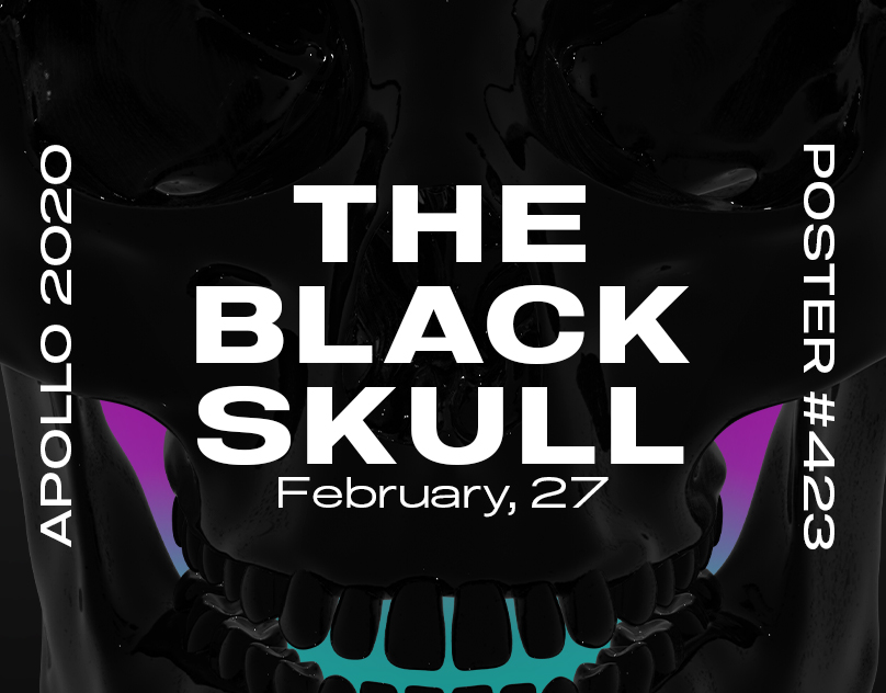 Presentation image of the Poster named Black Skull 2 realized with a 3D skull