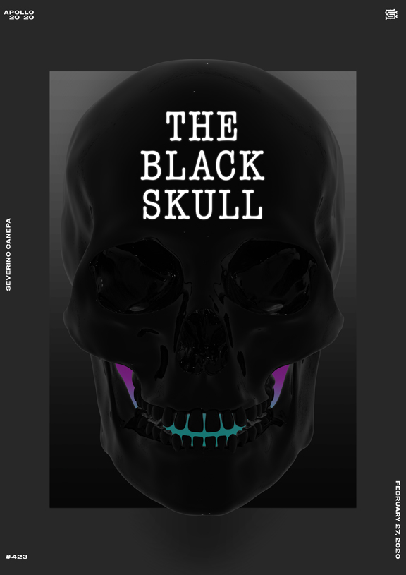 VIsual of the poster realized with a 3D Skull in Blender 2.8