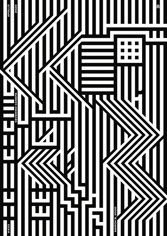 Artwork based on vector and black & white geometric shapes