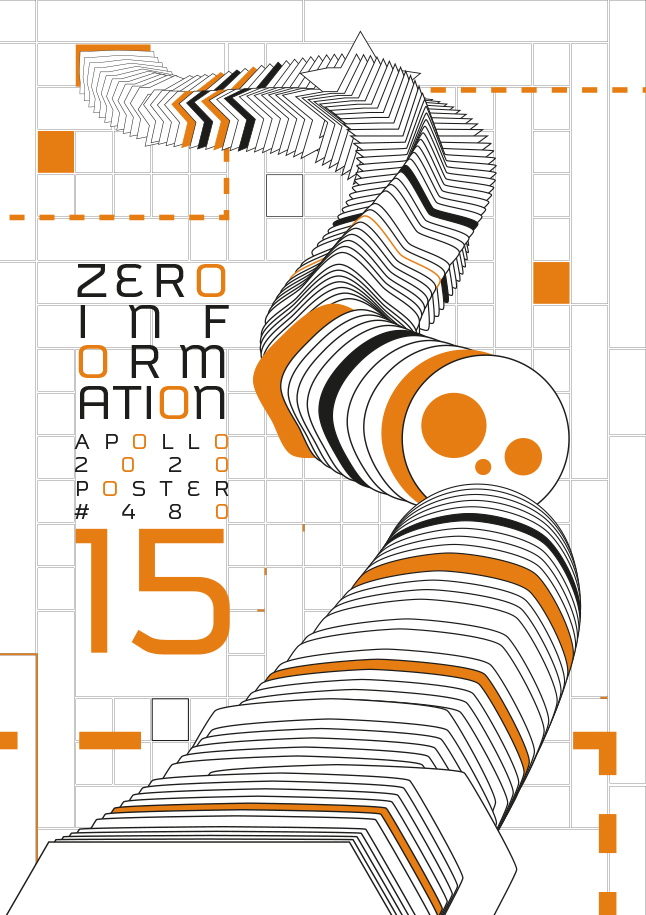 Visual of the geometric and typographic creation Zero Information 15