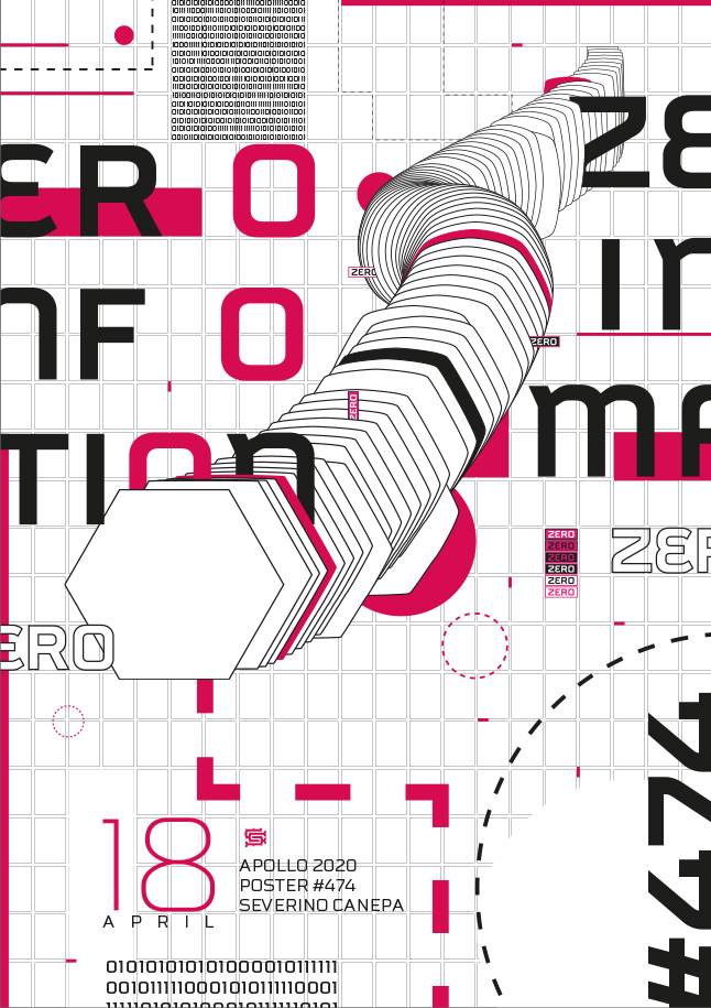 Visual of the playful and futuristic poster design Zero Information 9