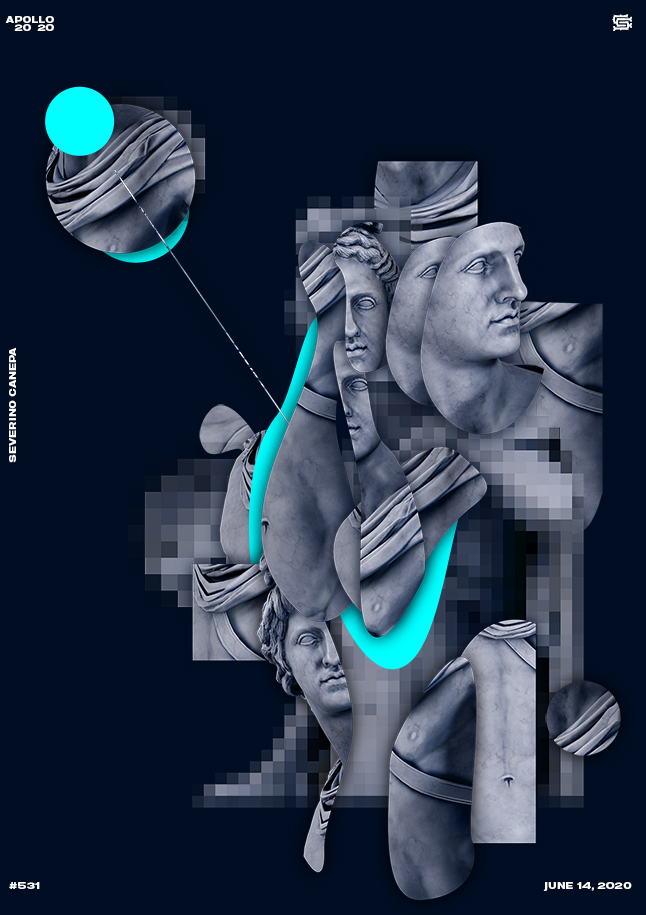 Digital art made from 3D render of Apollo Statue