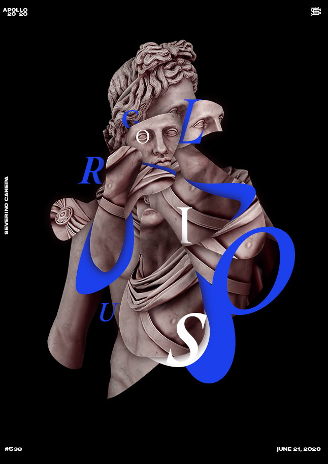 Digital art where I play with the 3D render of Apollo's Statue
