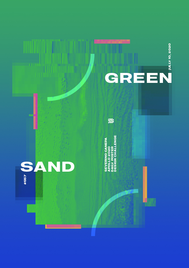 Duotone poster design number 557 named Green Sand