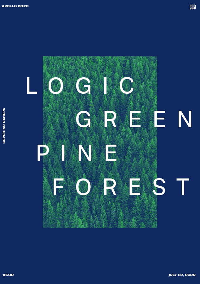 Minimalist duotone poster number 569 titled Logic Green Pine Forest