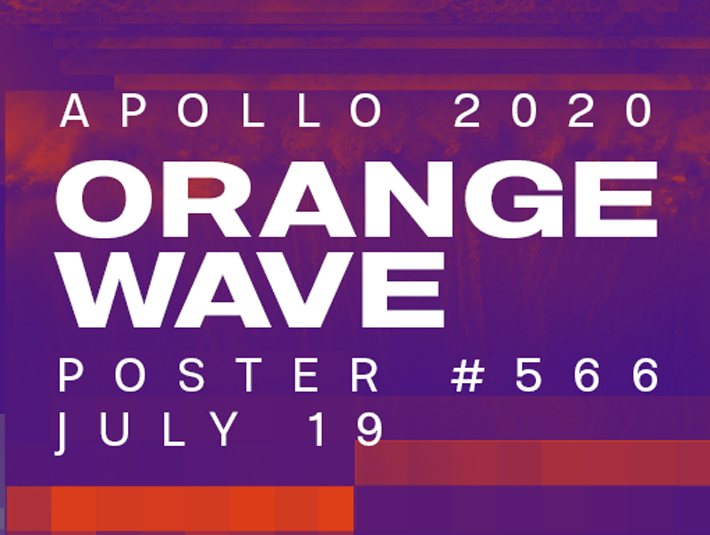 Digital art presentation of the poster number 566 Orange Wave