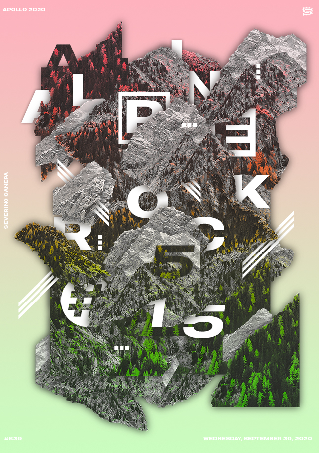 Graphic design realized as a collage with an image and typography