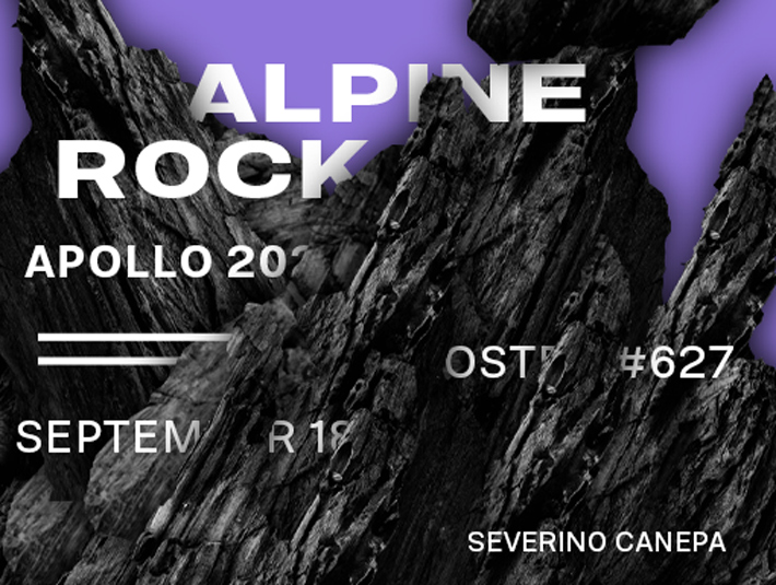 Presentation of the poster design number 627 named Alpine Rock 3