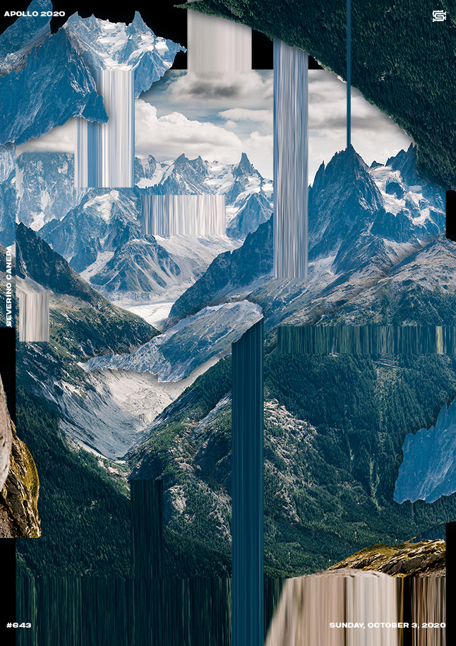 Digital artwork realized with the photograph of a large mountain