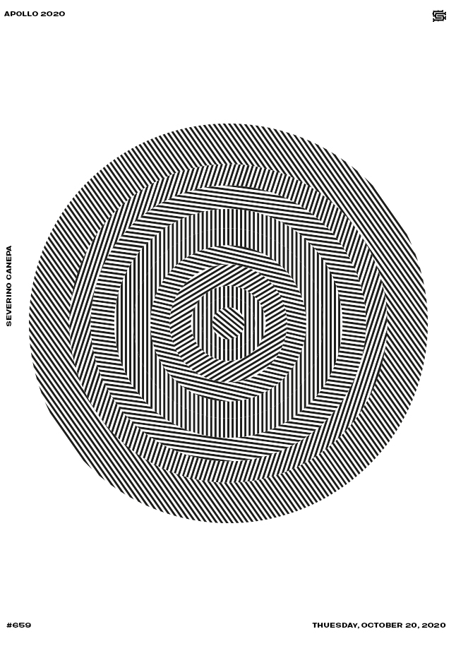 Real optical illusion made of white and black lines in circles