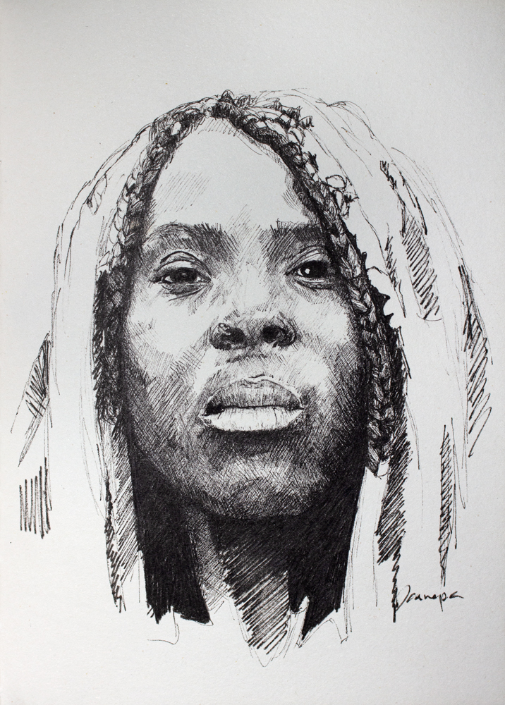 Illustration of a black woman with dreadlocks