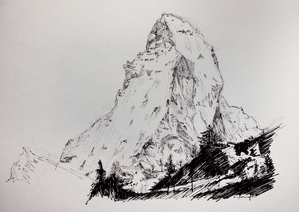 Illustration of the famous Swiss Mountain named Matterhorn