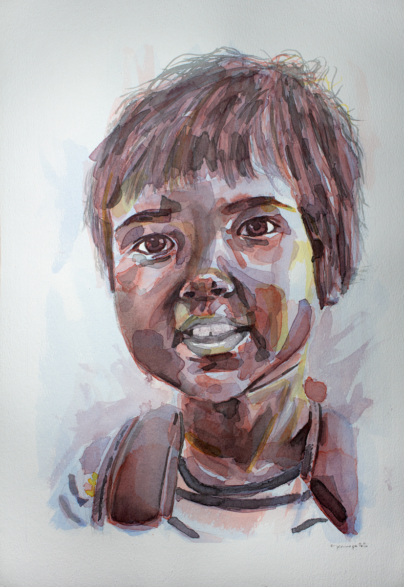 Second watercolor portrait of my daughter