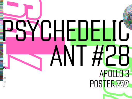 Presentation of the digital artwork number 789 named Psychedelic Ant 28