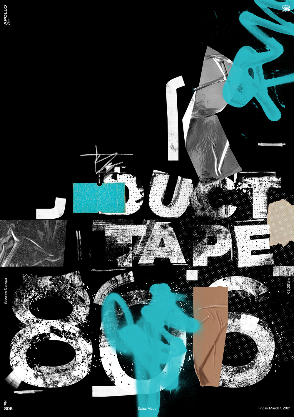 Digital Artwork exploration of typefaces destructuration