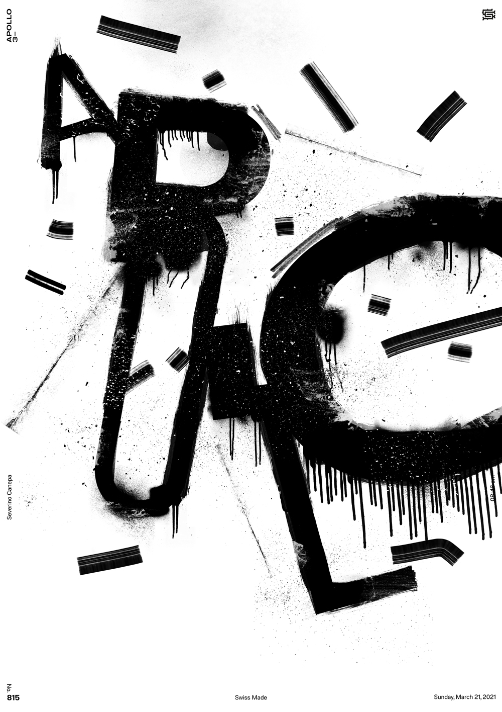 Typographic graphic creation made with dirty and spray-paint brush in Photoshop