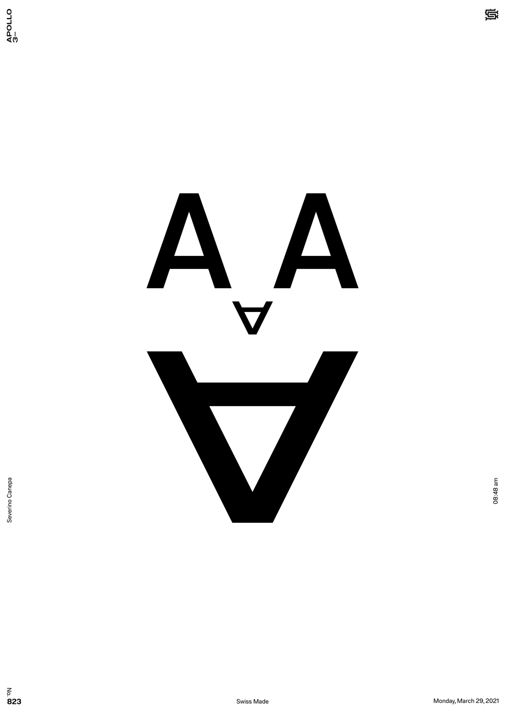 Minimalist design where I use letters to create a face