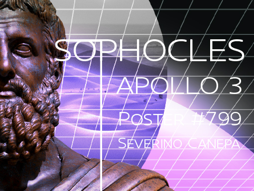 Presentation of a vaporwave creation number 799 inspired by the greek poet Sophocles