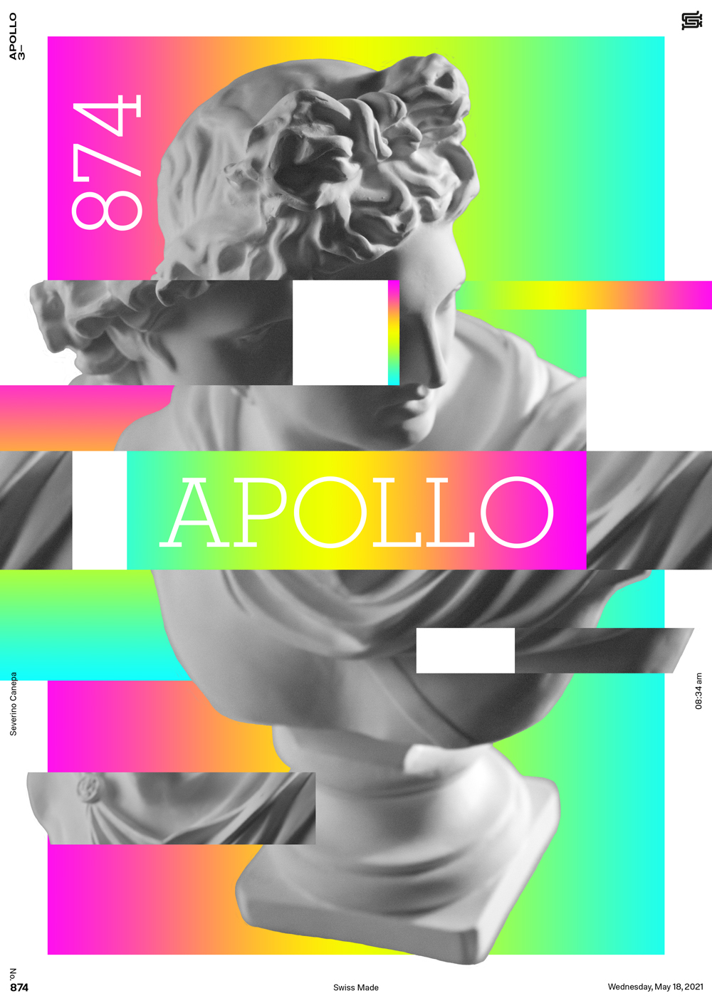 I used fake marker brushes and Apollo's Statue to design the poster number 866