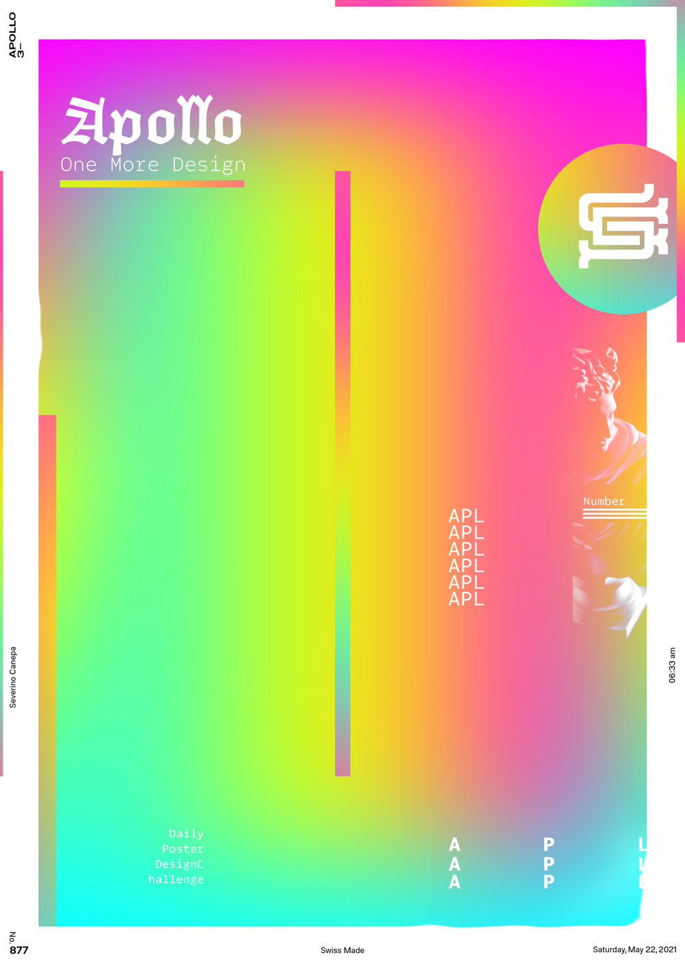 Graphic poster creation I create with a colorful gradient and typography