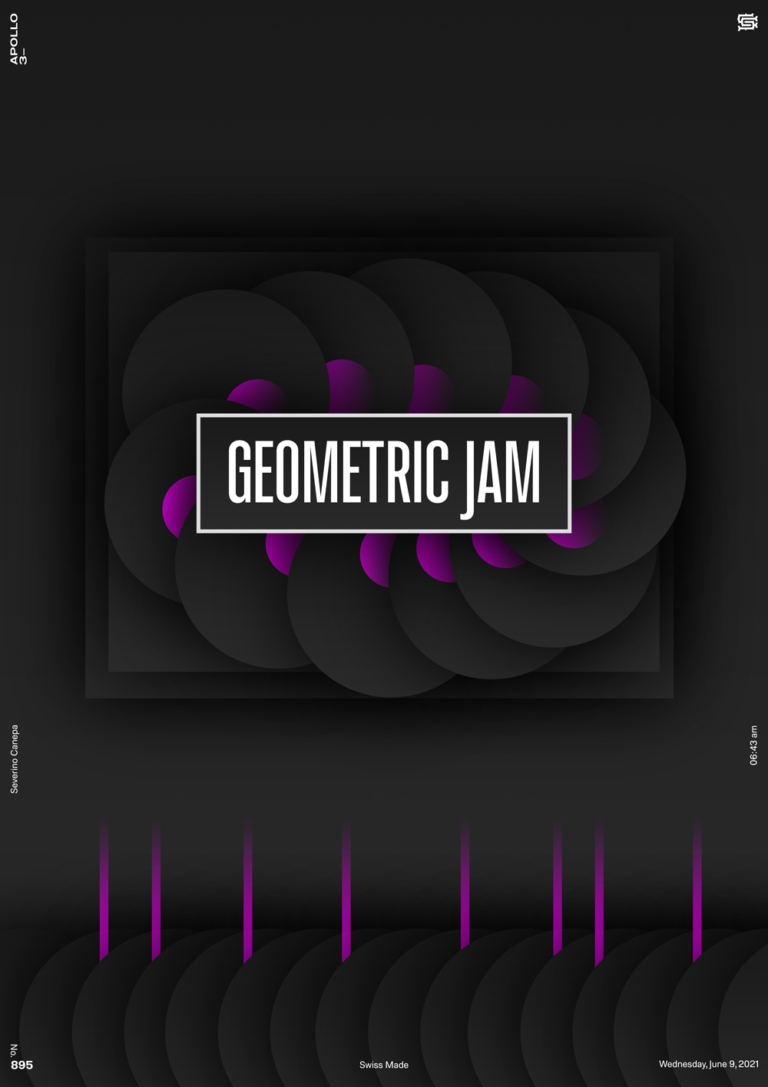 Centered composition where I use overlaping with geometric shapes