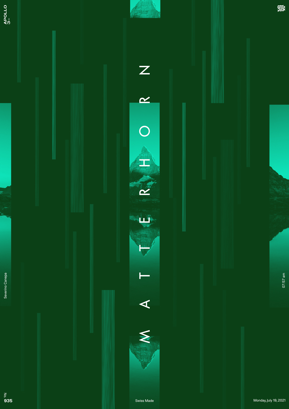 Minimalist poster design where I play with the photograph of a mountain