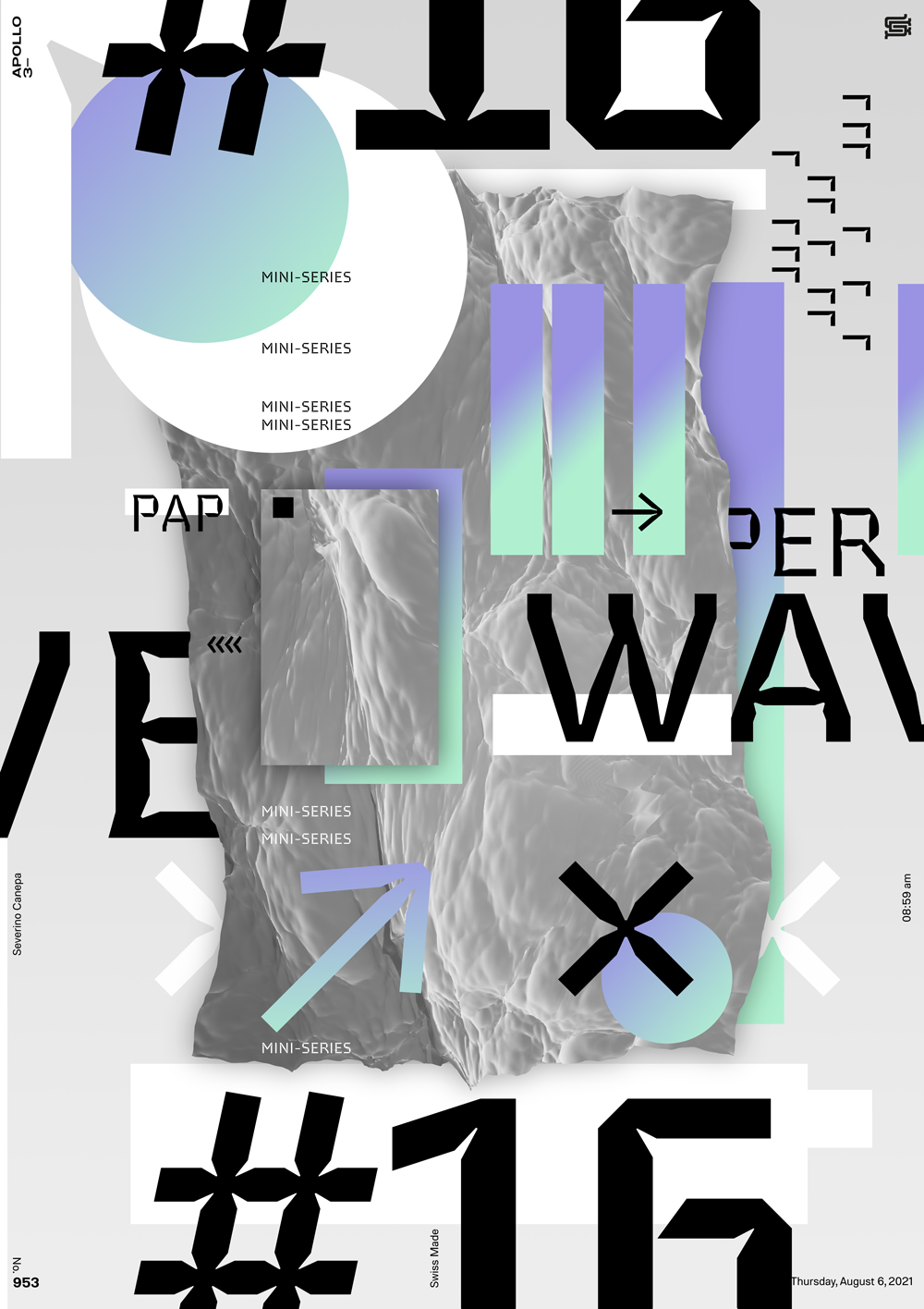 Electric composition made with stylish typography and forms