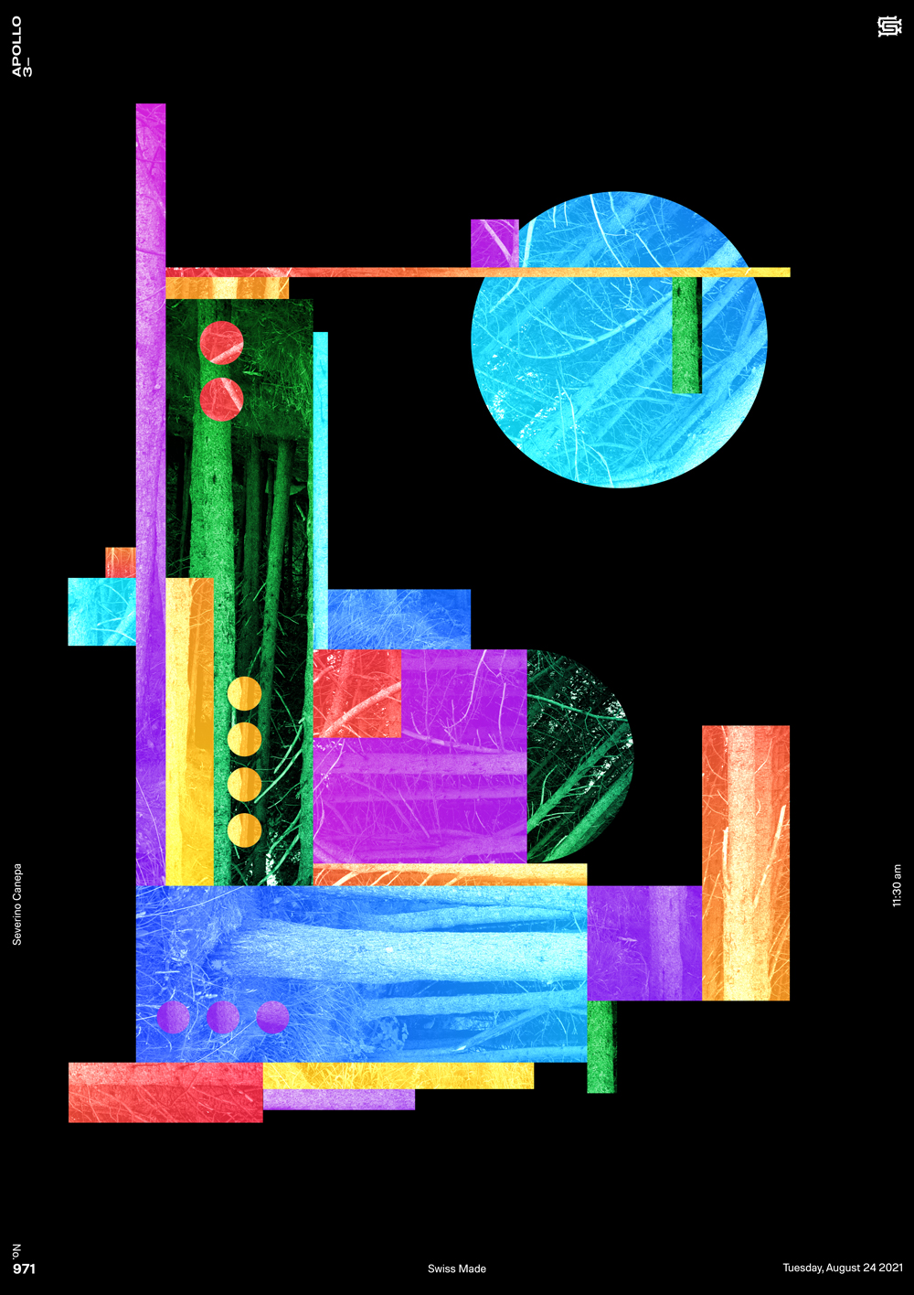 Geometric poster realized with many colors and geometric shapes I took from a photograph