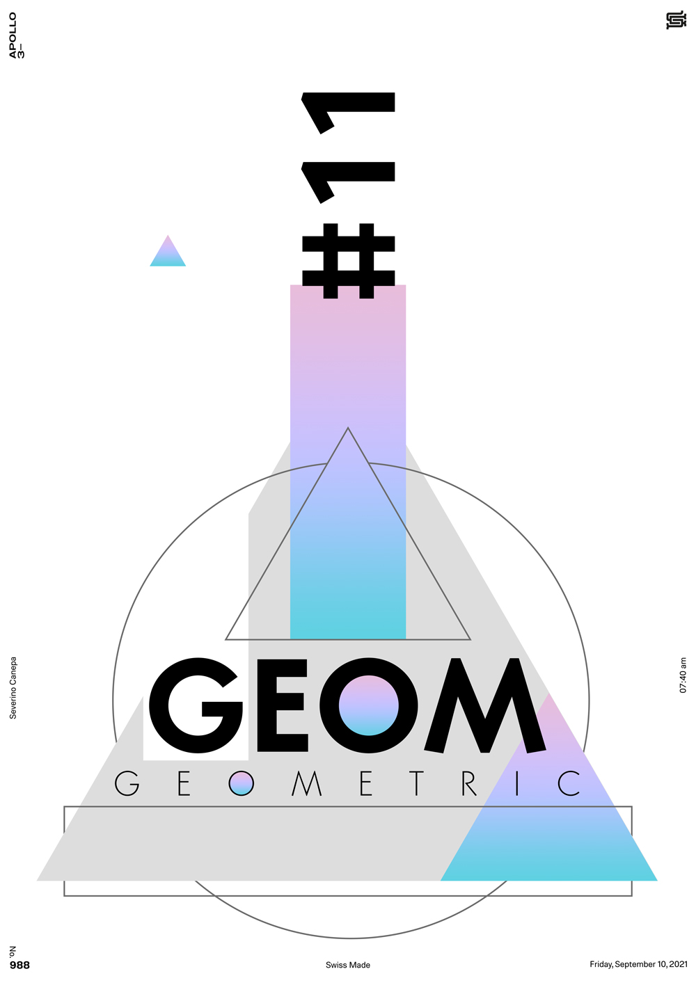 Geometric creation made with typefaces and basic forms