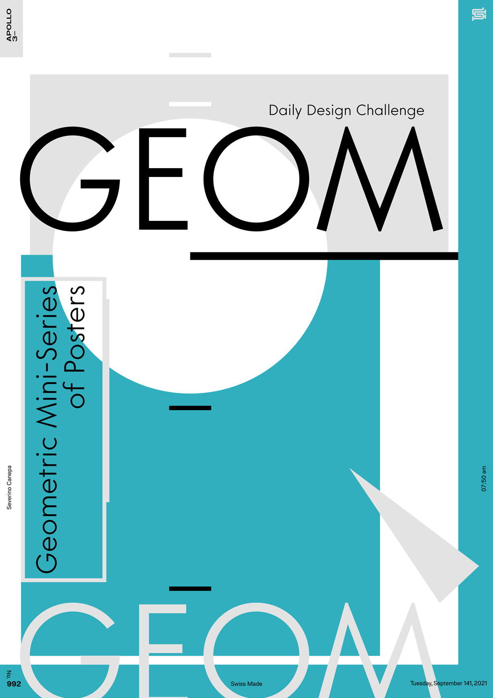 Geometric poster made with basic shapes and typography issued from the mini-series named Geom