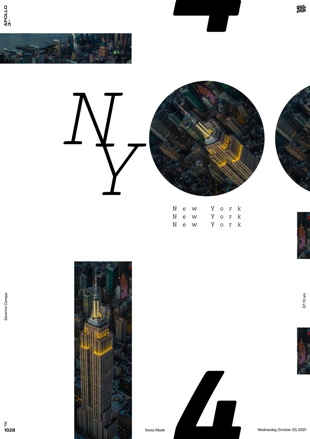 Digital creation made with a picture of New York Buildings and typography