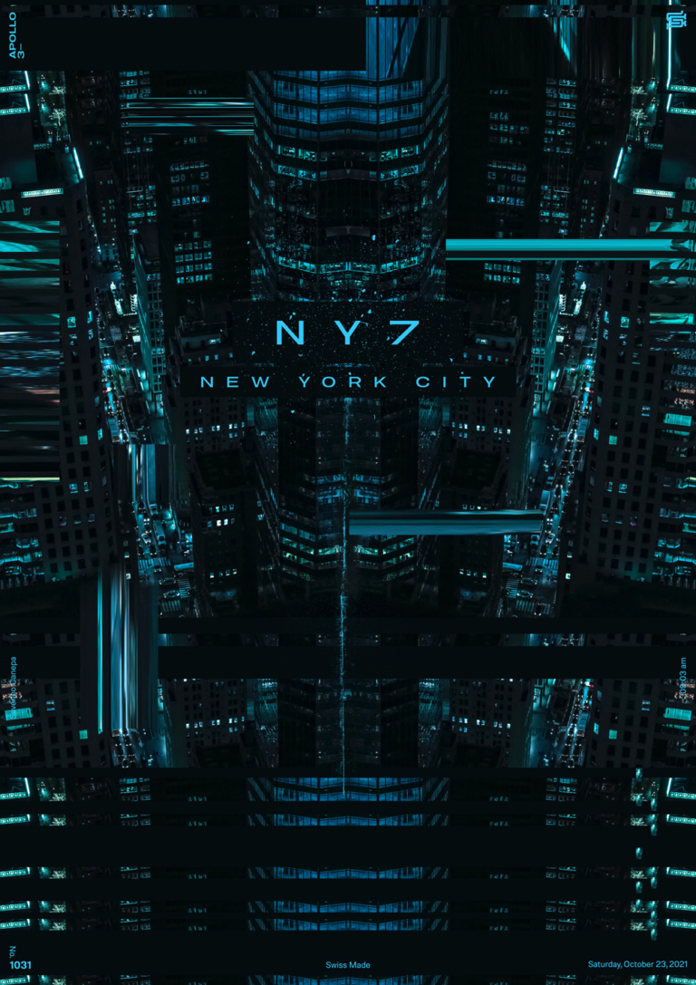 Digital creation made with a photograph of New York by night